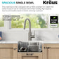 KRAUS Dex 17-inch Undermount 16 Gauge Stainless Steel Single Bowl ADA Kitchen Sink, KA1AS17B