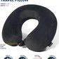 Brookstone Travel Neck Pillow - Lightweight Fleece Casing U-Shaped Stuffable Memory Foam Travel Pillow for Sleeping and Neck Support, Black