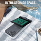 Universal Waterproof Phone Pouch [Double Space] IPX8 Dry Bag with Lanyard for iPhone 16 15 14 13 12 Pro Max XS XR X Galaxy S25 S24 S23 Ultra, Fit All Phones Up to 8'', Black/Green