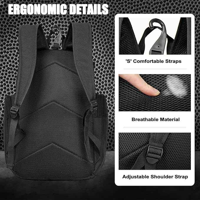 LARIPOP Basketball Backpack Bag with Ball Compartment Ventilated Shoe Compartment for Men Youth Soccer Volleyball Training