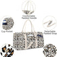 Women Duffle Weekender Travel Bag: Large Duffel Bags with Shoe Compartment Carry On Overnight Tote Bag with Wet Pocket Toiletry Bag Traveling Weekend Gym Yoga Hospital Bags for Womens Leopard