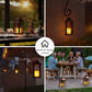 Outdoor Solar Lanterns, Waterproof Hanging Lantern with LED Flickering Flameless Candle, 13'' Bronze Outdoor Solar Powered Lantern Decor for Porch Patio Garden Balcony Pathway, 1 Pack