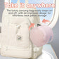 Junior Kids Travel Neck Pillow - Ergonomic Memory Foam Pillow for Airplane, Car, Booster Seat - Soft, Washable, Compact Travel Pillow with Strap - Light Pink - Ages 4-13