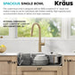 KRAUS Dex 25-inch Undermount 16 Gauge Stainless Steel Single Bowl ADA Kitchen Sink, KA1AS25B