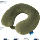 Brookstone Travel Neck Pillow - Lightweight Fleece Casing U-Shaped Stuffable Memory Foam Travel Pillow for Sleeping and Neck Support, Olive