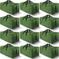 12 Pack Large Strong Moving Bags with Zippers & Carrying Handles - Water-Resistant - Heavy Duty Storage Tote for Space Saving, Fold Flat, Alternative to Moving Box (Olive Green)
