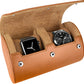 Barton Leather Watch Roll for 2 Watches | Convenient Organizer Case for Travel & Storage | Fits Classic & Smart Watches (Up to 46mm) | Compact, Durable, Lightweight, Stylish - Brown