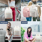 LOVEVOOK Travel Backpack for Women & Men 40L,Airline Approved Carry On Backpack Travel Essentials,TSA Carry on Luggage,Waterproof Personal Item Travel Bag,Suitcase with 3 Packing Cubes,Light gray-Pink