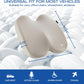 Skechers Memory Foam Seat Cushion,Ribbed Fabric Office Chair Cushion for Tailbone Pain Relief,Butt Pillow for Office Chair,Car Seat Cushion,Long Sitting Office Workers,and Car Drivers,Beige