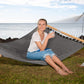 SUNCREAT Portable Double Outdoor Hammock, 450lbs Capacity, Quick Dry 2 Person Hammock with Carrying Bag, Dark Gray