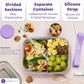 Everusely - Bento Box - Lavender, 37oz / 1.1 L - Stainless Steel Lunch Box with Leakproof Condiment Container - 3 Compartment Snack Organizer for On the Go Meals - Freezer & Dishwasher Safe