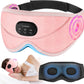 LC-dolida White Noise Sleep Mask, 3D Sleep Headphones with 16 Soothing Sounds, Bluetooth 5.4 Sleep Eye Mask with Timer, Total Blackout Sleeping Headphones for Side Sleeper(Pink)