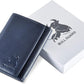 Leather Wallet for Men with RFID Blocking in Mountain Sky Blue