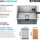 KRAUS Kore 23-Inch Undermount Workstation Single Bowl 16 Gauge Deep Laundry Utility Stainless Steel Kitchen Sink with Accessories, KWU100-23L