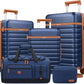 UKEIN Luggage Sets 5 Piece, Carry On Luggage 20In With Spinner Wheels, Hardside Suitcase Set with TSA Lock,Durable Large Suitcase With Travel Backpack for Men-20/24/28in (Blue, 5 piece set)