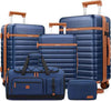 UKEIN Luggage Sets 5 Piece, Carry On Luggage 20In With Spinner Wheels, Hardside Suitcase Set with TSA Lock,Durable Large Suitcase With Travel Backpack for Men-20/24/28in (Blue, 5 piece set)
