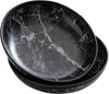 2025 Improved Design Round Marbled Leather Valet Tray Organizer Set of 2, Hard Leather Catchall Tray for Watches, Keys, Wallets, Jewelry & Candys on Desk, Bedside, Nightstand(Round Hard)