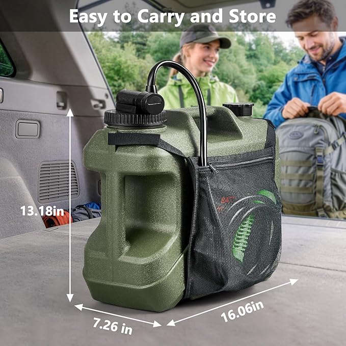 SPACEREST Integrated Camping Shower – Spill Resistant, Electric Portable Shower for Camping with 5 Gallon Food-Grade Water Jug, Easy to Store for Hiking, Beach, 7-Mode Shower Head, IPX7 Waterproof