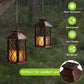 Outdoor Solar Lanterns, Waterproof Hanging Lantern with LED Flickering Flameless Candle, 13'' Bronze Outdoor Solar Powered Lantern Decor for Porch Patio Garden Balcony Pathway, 1 Pack
