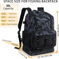 Fishing Backpack with Rod Holder, Heavy Duty Fishing Bag with Waterproof Bottom, Tackle Backpack Gifts for Man Woman-Black Camo