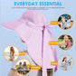 Womens Sun Hat UV Protection, Foldable Waterproof Wide Brim Bucket Hats with Neck Flap for Summer Beach Fishing Hiking