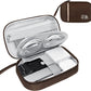 Travel Cable Organizer Bag Pouch Electronic Accessories Carry Case Portable Waterproof All-in-One Storage Bag for Cable,Charger, Phone, Hard Drive，SD Card-Coffee