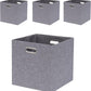 Collapsible Organization Basket Fabric Foldable Box with Handles, 13x13 Cube Storage Bins Set of 4, Thick and Heavy Duty Storage Baskets for Shelves Bedroom Livingroom,Gary