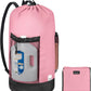 BALEINE 120L Laundry Bag Backpack, 900D Oxford Fabric Large Travel Laundry Bags with Shoulder Straps and 2 Mesh Pockets for College Dorm, Apartment, Laundromat (Pink, 120L)
