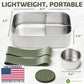 Everusely - Bento Box - Sage, 60oz / 1.8 L - Stainless Steel Lunch Box with Leakproof Condiment Container - 3 Compartment Snack Organizer for On the Go Meals - Freezer & Dishwasher Safe