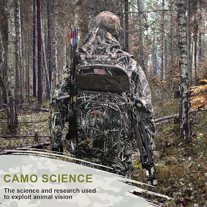 Hunting Backpacks for Men,Saddle Hunting Bag with Bow Holder, Large Compound Bow Hunting Backpack & Duffle Bags