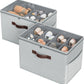 Budding Joy 2 Pack Shoe Organizer for Closet, Clear Foldable Shoe Storage Containers Adjustable Dividers Fits 16 Pairs,Shoe Storage Bins Baskets Boxes with Reinforced Handles Light grey