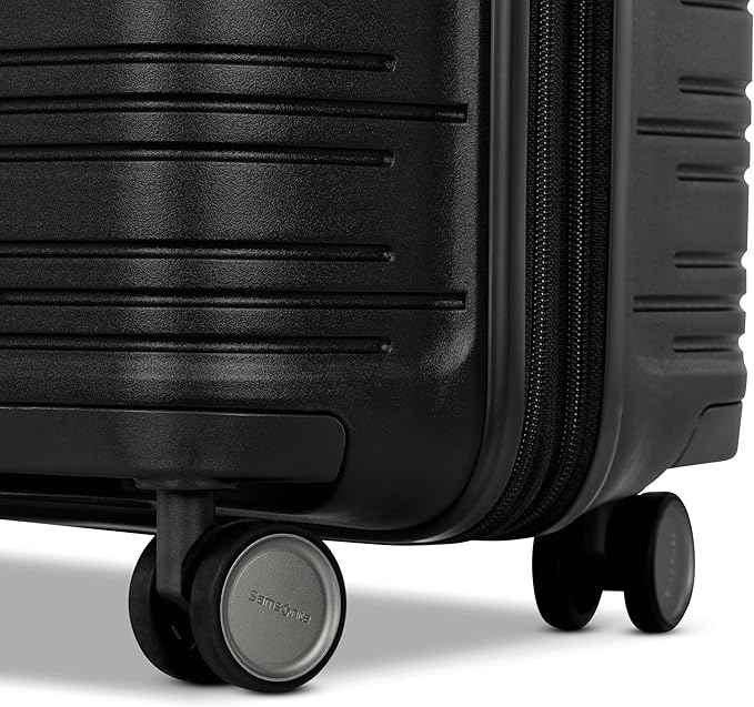 Samsonite Elevation Plus - Carry-On Hardside Luggage with QuickEntry™ Front Compartment - Scratch Resistant Polypropylene Shell, AirTag Holder, TSA Lock, Airline Approved - Triple Black