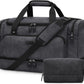 ZOMFELT Duffle Bag for travel, 40L Canvas Travel Duffel Bags for Men Women, Water Resistant Overnight Weekender Bag with Toiletry Bag & Shoe Compartment, Carry on Luggage Bag for Travel, Gym, Black - Roamly