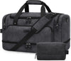 ZOMFELT Duffle Bag for travel, 40L Canvas Travel Duffel Bags for Men Women, Water Resistant Overnight Weekender Bag with Toiletry Bag & Shoe Compartment, Carry on Luggage Bag for Travel, Gym, Black - Roamly