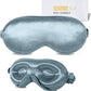 ZIMASILK Adjustable 22 Momme 100% Mulberry Silk Sleep Mask, Upgraded 3D Contoured Cup Eye Mask for Sleeping, Super Soft & Breathable Blindfold, Blackout for Deep Sleeping (Blue Haze)