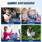 Kids Travel Tray with Dry Erase Board, Travel Tray for Kids Car Seat, Carseat Table Trays for Toddler, Kid Activity Desk for Air Travel, No-Drop Tablet Holder & Borders (All Grey)