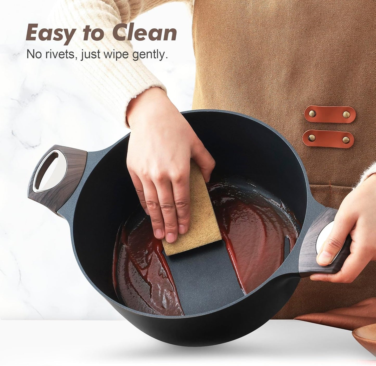 SENSARTE Pots and Pans Set Non stick, Non toxic Healthy Induction Cookware Set, 14 Pcs Non Stick Kitchen Cooking Set with Frying Pans Set & Saucepan, PFOA PFOS APEO Free, Black