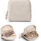Vlando Mini Jewelry Travel Case,Jewelry Pouch Bags with Zipper,Velvet Jewelry Organizer Storage Bag for Bracelet Rings Earring Travel Essentials Gifts for Women Girl-Beige