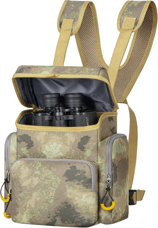 OCKLILY Binocular Harness Chest Pack - Lightweight Binocular Case with Rangefinder Pouch & Waterproof Rain Cover - for Hunting, Birdwatching, and Hiking