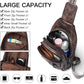 7L Sling Bag for Women Men Leather Small Sling Backpack Daypack Anti Theft Fanny Pack Crossbody Purse Travel