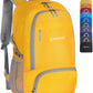 ZOMAKE Lightweight Packable Backpack 30L, Foldable Hiking Backpacks Water Resistant Compact Folding Daypack for Travel(Yellow)