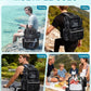 HXLGMD Fishing Backpack with Rod Holders,43L Large Water Resistant Tackle Bag Storage Gear and Equipment with Cooler for Men Fishing, Camping, Hiking, Khaki
