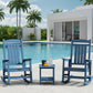 SERWALL Outdoor Rocking Chair Set of 2, HDPE Patio Rocking Chair All-Weather Porch Rocker for Balcony, Yard, Blue