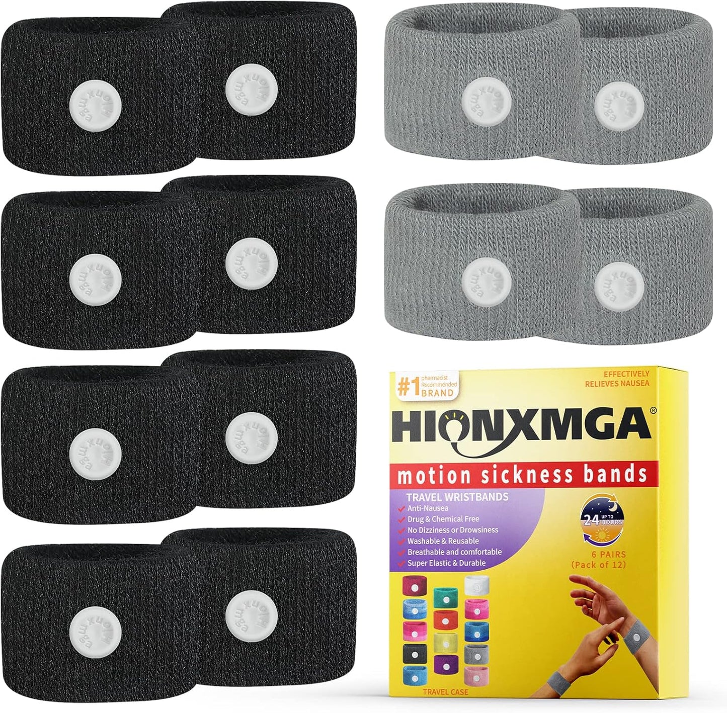 Motion Sickness Bands/Acupressure Nausea Wristband for Nausea,Sea Sickness Wristbands for Natural Relief of Morning Sickness,Dizziness, Motion Sickness(Car, Sea, Flying Travel Sickness)