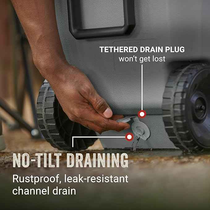 Coleman Classic Series Insulated Portable Rolling Cooler with Wheels, Leak-Resistant Outdoor Hard Cooler Keeps Ice up to 5 Days, 100-Quart