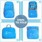 ZOMAKE Lightweight Packable Backpack 30L, Foldable Hiking Backpacks Water Resistant Compact Folding Daypack for Travel(Light Blue)