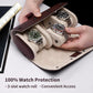 MOZSLY Watch Roll Travel Case 3 Slots Portable Watches Box Organizer Storage Holder Pattern PU Leather