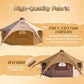 16.5ft Canvas Bell Tent, Large Yurt Tent with Stove Jack for Camping & Glamping, 55" High Walls, Maximum Space, Waterproof 4 Season Hot Tent with 8 Mesh Windows & Removable Floor