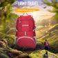ZOMAKE Lightweight Packable Backpack 35L, Light Foldable Backpacks Water Resistant Collapsible Hiking Bag, Compact Folding Day Pack for Travel Camping(Red) - Roamly
