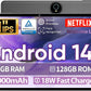 11" Tablet, Android 14 with Octa-core Processor, 12GB+128GB, 1TB Expandtion, 8000mAh Battery, IPS Large Display, BT5.0, 2.4G/5GHz WiFi Tablets (Black)
